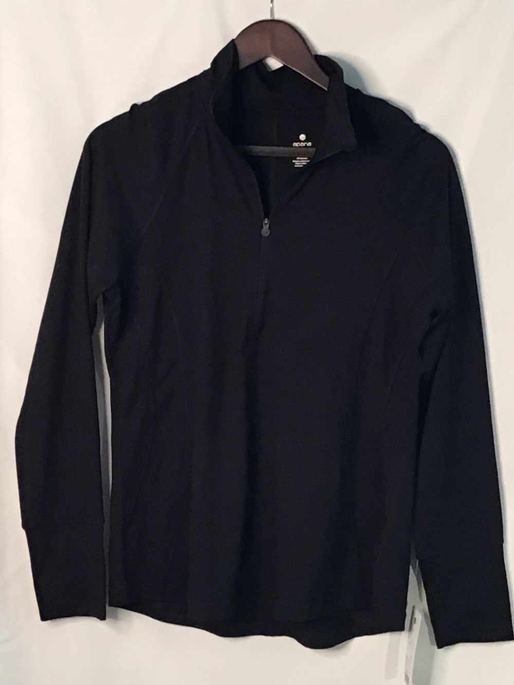 Apana Women’s Black Long Sleeve Half-Zip Pullover